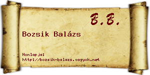 Bozsik Balázs névjegykártya